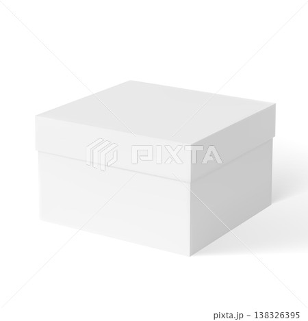 Gift cardboard box with close lid, realistic 3D small white container for present parcel, delivery package vector mockup Gift cardboard box with close lid, realistic 3D small white container for present parcel, delivery package vector mockup 138326395