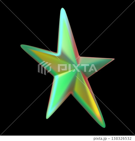Green holographic sparkle star 3D vector, Y2K iridescent five-pointed star, space emoji isometric shape animation design Green holographic sparkle star 3D vector, Y2K iridescent five-pointed star, space emoji isometric shape animation design 138326532