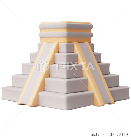 A 3D model of the Mayan pyramid of Chichen Itza, a landmark of global tourism. A 3D model of the Mayan pyramid of Chichen Itza, a landmark of global tourism. 138327159