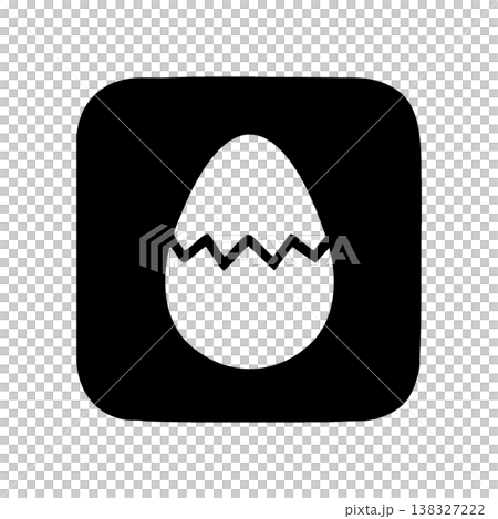 たまご　モノクロアイコン 138327222