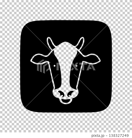 Cow, beef image, monochrome icon 138327249