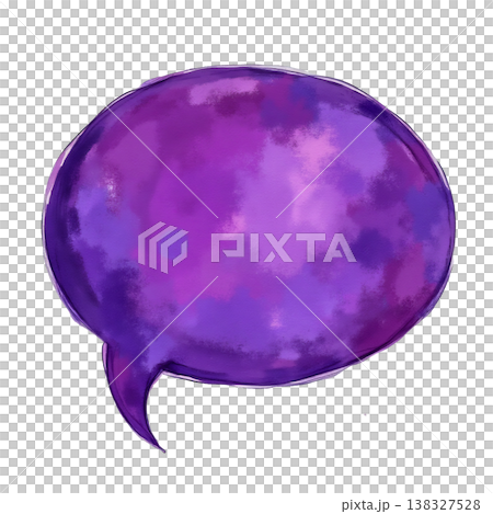 Purple watercolor speech bubble with abstract texture for text or design elements. Purple watercolor speech bubble with abstract texture for text or design elements. 138327528