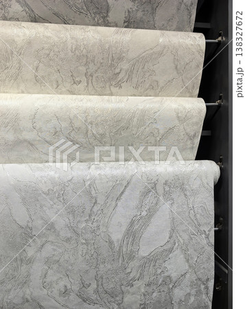 Patterns of texture and shade in elegant wallpaper designs for interiors 138327672