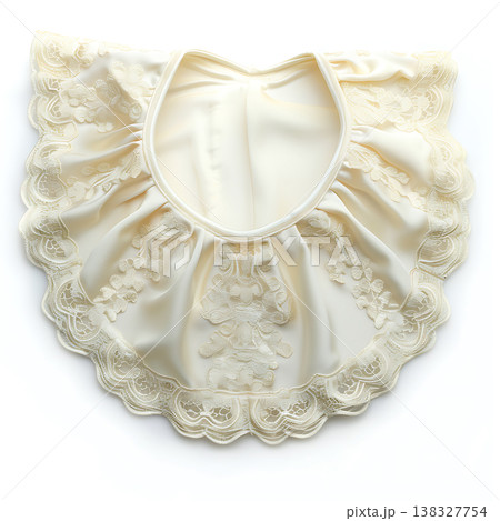 Cream colored ornate collar with delicate lace trim and embroidery Cream colored ornate collar with delicate lace trim and embroidery 138327754