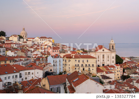 Alfama Oldest Neighborhood at Evening Twilight. Lisbon, Portugal 138327784