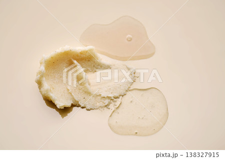 Cosmetic product innovation with scrub, gel, and serum textures Cosmetic product innovation with scrub, gel, and serum textures 138327915