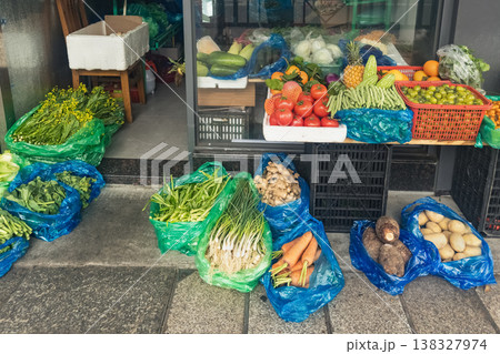 Vegetable shop on the street 138327974