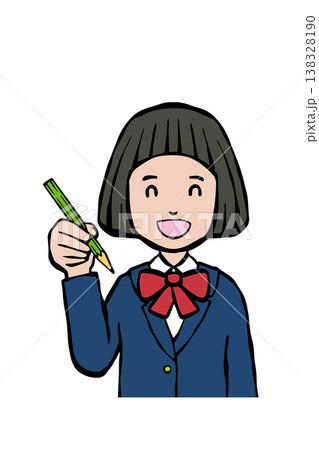 制服の女の子 笑顔 上半身 制服の女の子 笑顔 上半身 138328190