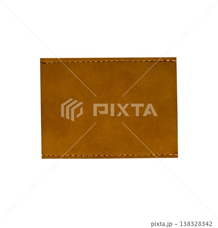 Leather itiqet from jeans on an isolated background 138328342