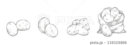 ジャガイモの手描きイラスト 138328866