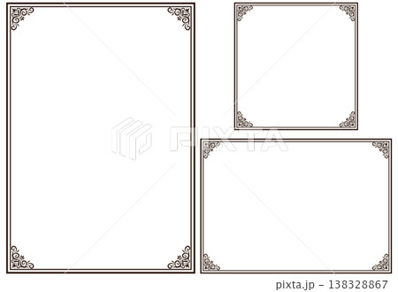 茶色のアンティークフレームセット 138328867