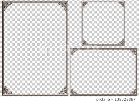 茶色のアンティークフレームセット 138328867
