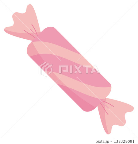 Pink Striped Cylindrical Wrapped Candy Vector Illustration Pink Striped Cylindrical Wrapped Candy Vector Illustration 138329091