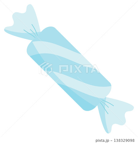 Light Blue Striped Cylindrical Wrapped Candy Vector Illustration Light Blue Striped Cylindrical Wrapped Candy Vector Illustration 138329098
