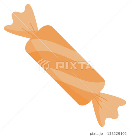 Orange Striped Cylindrical Wrapped Candy Vector Illustration Orange Striped Cylindrical Wrapped Candy Vector Illustration 138329103