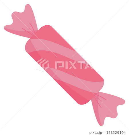 Berry Pink Striped Cylindrical Wrapped Candy Vector Illustration Berry Pink Striped Cylindrical Wrapped Candy Vector Illustration 138329104