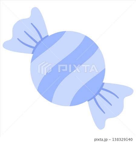 Purple blue Striped Wrapped Candy Vector Illustration in Flat Style Purple blue Striped Wrapped Candy Vector Illustration in Flat Style 138329140