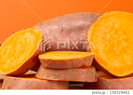 photo of a sweet potato in a studio photo of a sweet potato in a studio 138329401