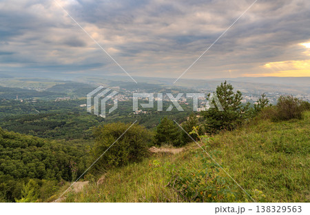 View of the mountains and Kislovodsk from the observation decks of the Kislovodsk Park 138329563
