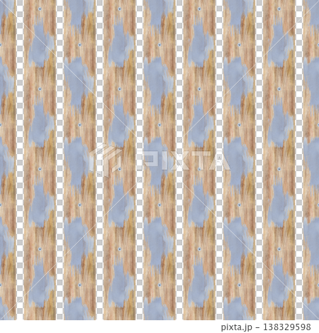 Seamless pattern with vertical wooden boards and spots of gray paint on them. Watercolor illustration using the master's tools on an isolated background. Realistic background for wallpaper, packaging. 138329598