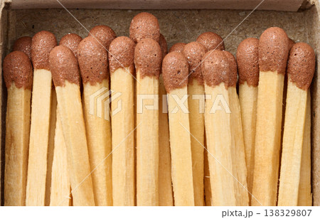 Wooden matches in a paper box Wooden matches in a paper box 138329807