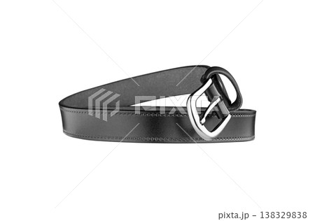 Minimal black Leather Belt with Shiny Buckle Minimal black Leather Belt with Shiny Buckle 138329838