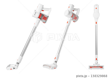 Isolated stick sweeper collection displays innovative battery-powered appliances. Isolated stick sweeper collection displays innovative battery-powered appliances. 138329868
