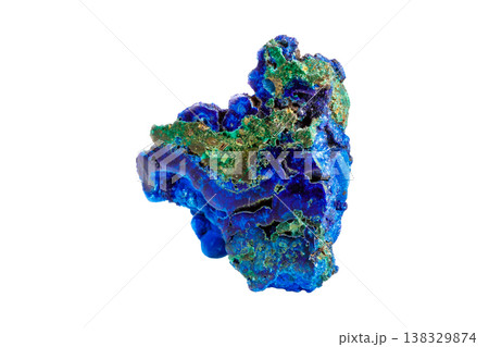 Azurite Malachite Mineral Specimen on White Background Azurite Malachite Mineral Specimen on White Background 138329874