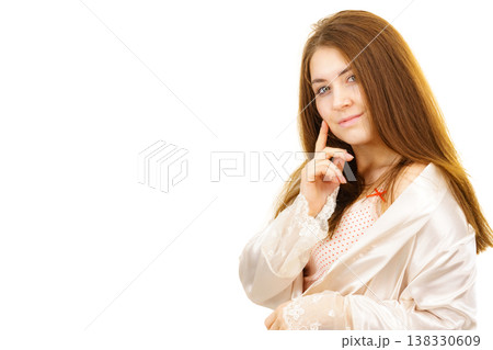 Brunette girl without makeup Brunette girl without makeup 138330609