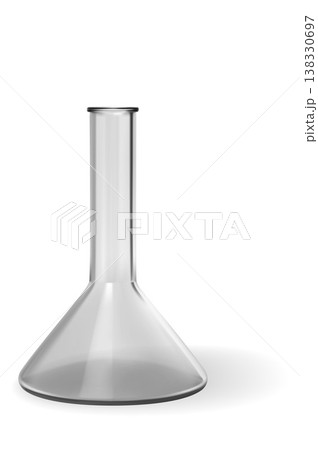 Chemistry conical glass flask realistic 3D vector icon, laboratory glassware, empty test tube scientific equipment Chemistry conical glass flask realistic 3D vector icon, laboratory glassware, empty test tube scientific equipment 138330697