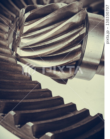 Differential transmission closeup, machinery engineeing objects 138330707