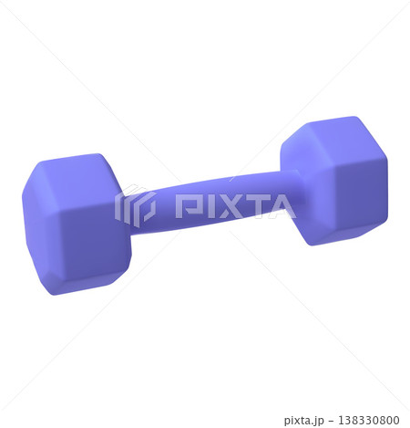 Blue dumbbell realistic 3D vector icon, sport equipment for exercise with weights, workout, fitness strength training 138330800