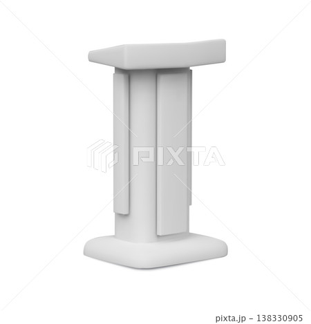 Service desk realistic vector 3D mockup, promotional and advertising booth stand, information stall white portable kiosk Service desk realistic vector 3D mockup, promotional and advertising booth stand, information stall white portable kiosk 138330905