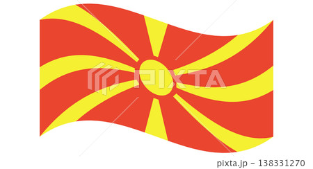 Waving flag of North Macedonia isolated. Waving flag of North Macedonia isolated. 138331270