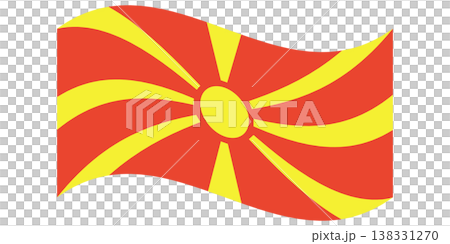 Waving flag of North Macedonia isolated. Waving flag of North Macedonia isolated. 138331270