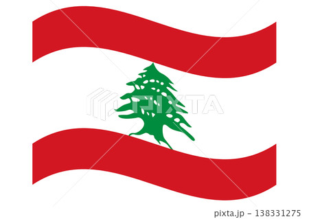 Waving flag of Lebanon isolated. 138331275