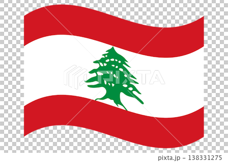 Waving flag of Lebanon isolated. 138331275