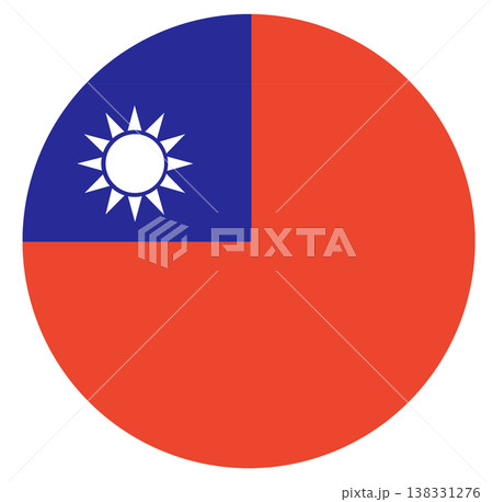 Round flag of Taiwan isolated in circle shape. Flag Icon. 138331276