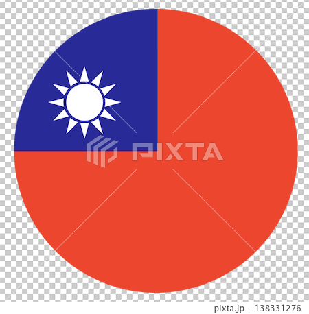 Round flag of Taiwan isolated in circle shape. Flag Icon. 138331276