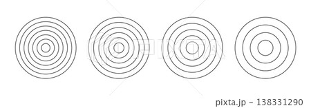 Coaching wheel of 6, 5, 4 and 3 concentric circles. Life blank. Habits tracker of wheel of life. Diagram divided on six, five, four and three round segments. Polar grid graph paper. Vector 138331290