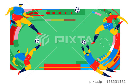 Football stadium 2026 competition design. Geometric soccer field background for World Cup 26 Football stadium 2026 competition design. Geometric soccer field background for World Cup 26 138331581