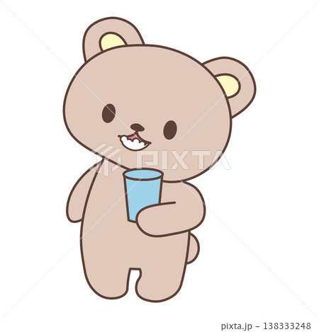 かわいいクマさんのうがいイラスト ガラガラうがい コップ 生活習慣 教育素材 背景透過PNG かわいいクマさんのうがいイラスト ガラガラうがい コップ 生活習慣 教育素材 背景透過PNG 138333248