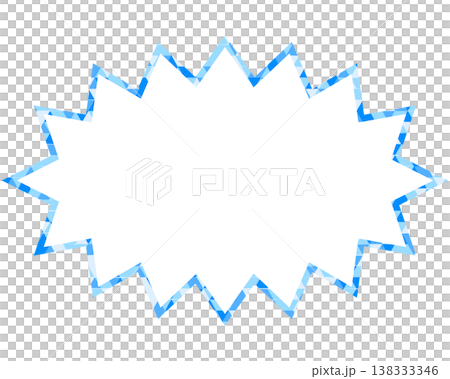 Stained glass style speech bubble, triangular pattern, elongated jagged shape Stained glass style speech bubble, triangular pattern, elongated jagged shape 138333346