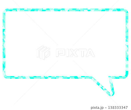 ステンドグラス風吹き出し　三角形模様　四角形 138333347