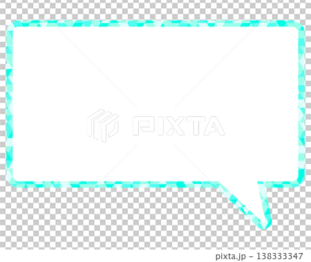 彩色玻璃風格的對話泡泡，三角形圖案，正方形 138333347