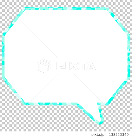Stained glass style speech bubble, triangular pattern, octagonal shape with corners Stained glass style speech bubble, triangular pattern, octagonal shape with corners 138333349
