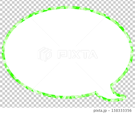 Stained glass style speech bubble, triangular pattern, round shape 138333356
