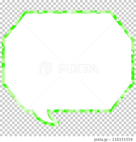 Stained glass style speech bubble, triangular pattern, octagonal shape with corners Stained glass style speech bubble, triangular pattern, octagonal shape with corners 138333359