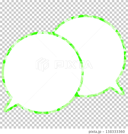 Stained glass style speech bubble, triangular pattern, overlapping conversation 138333360