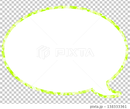 Stained glass style speech bubble, triangular pattern, round shape Stained glass style speech bubble, triangular pattern, round shape 138333361